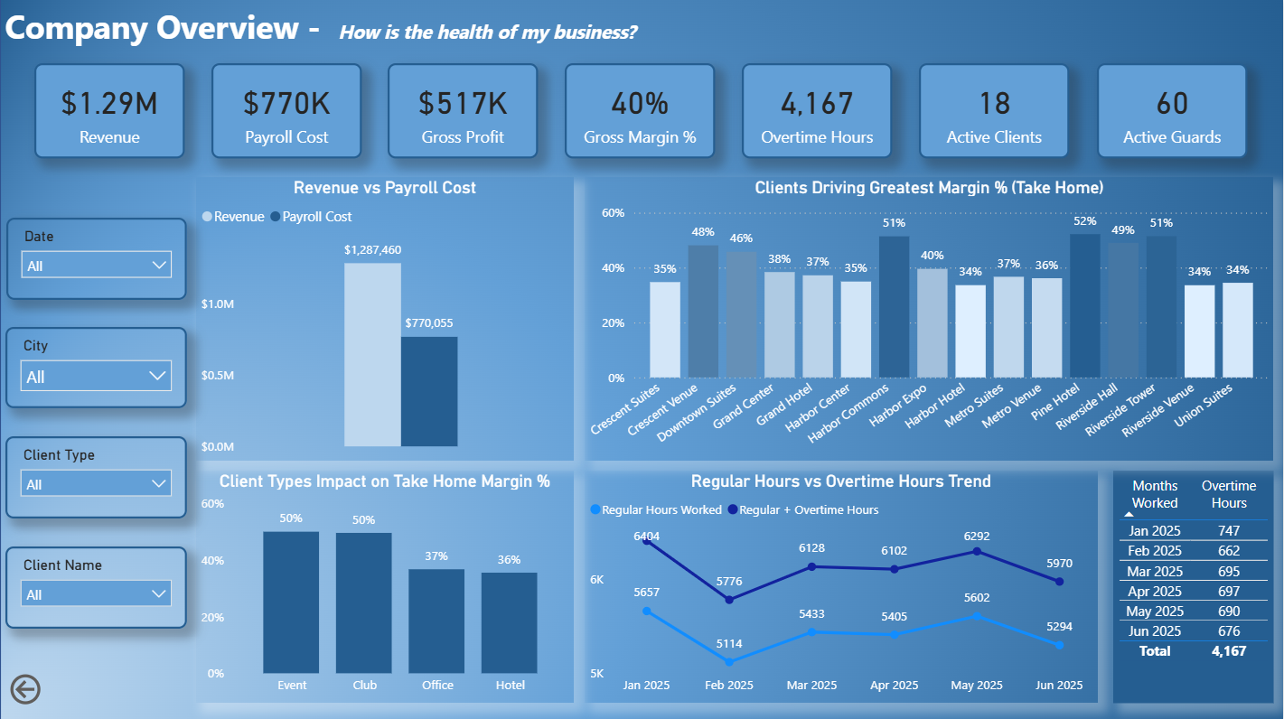 Company Health Overview screenshot